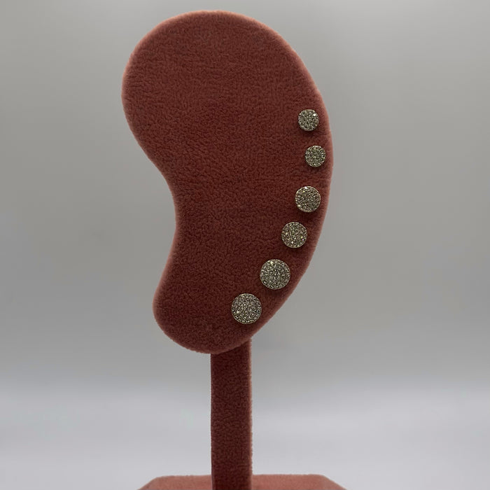 Set orecchini piatti brillantini