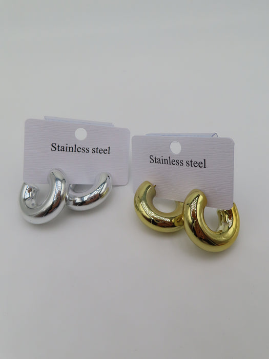 Orecchini cerchio bombato medio