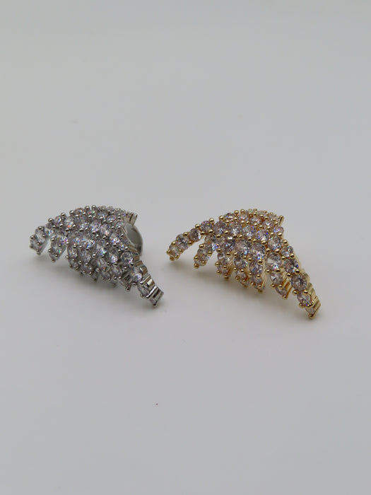 Earcuff foglia strass