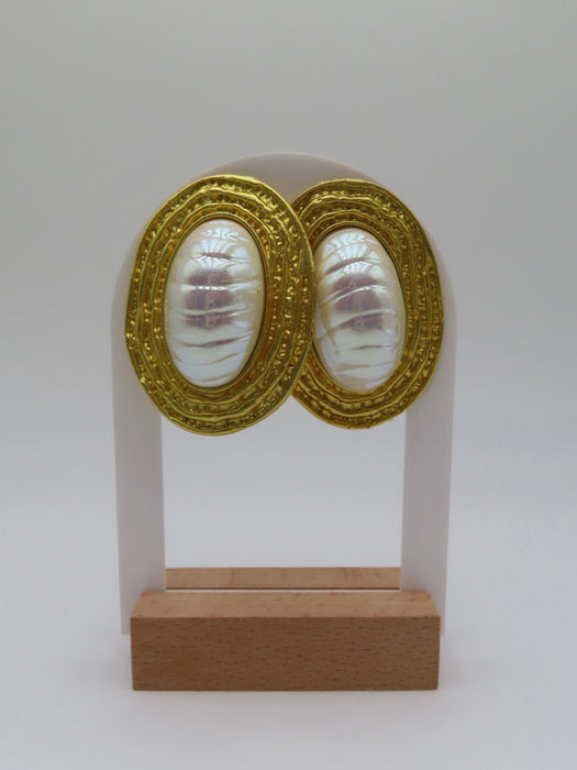 Orecchini bottone perle