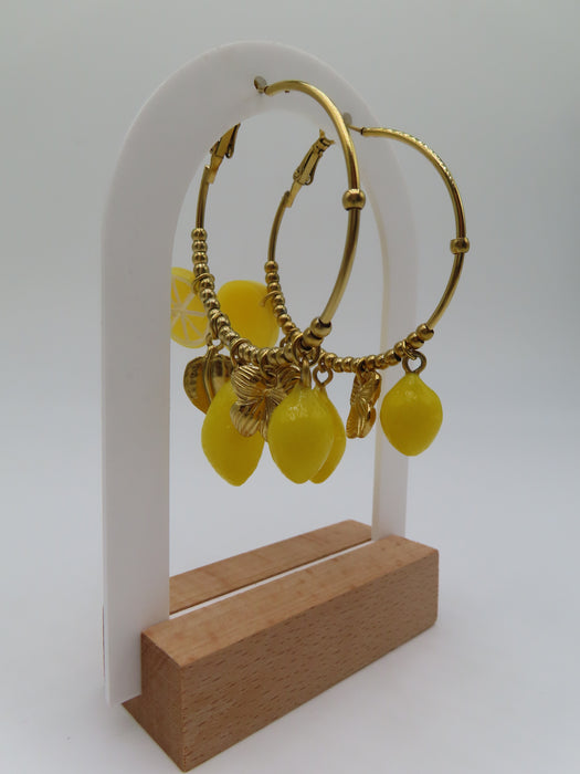 Orecchini cerchio limoni