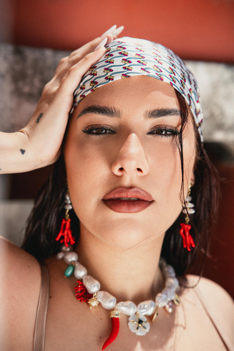 Orecchini corallo pendente