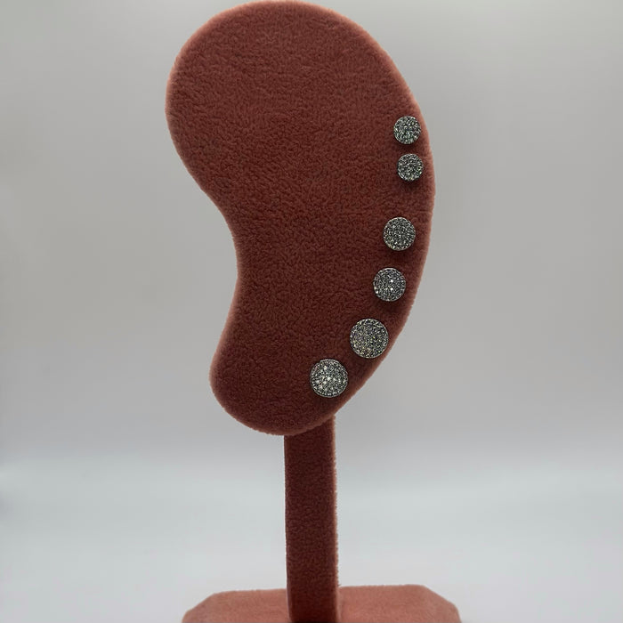 Set orecchini piatti brillantini