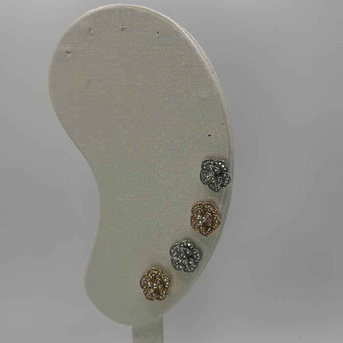 Orecchini fiore brillantini