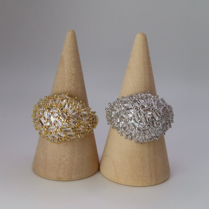 Anello brillanti bombato