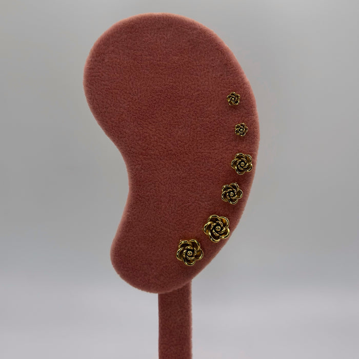 Set 6 orecchini roselline