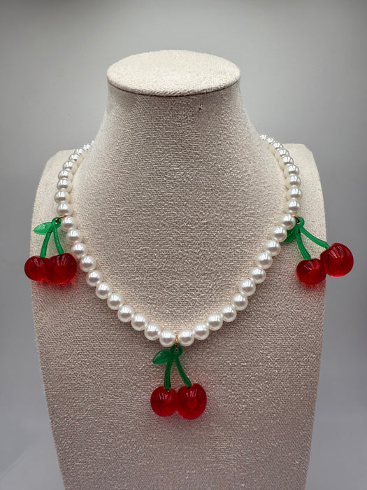Collana perle ciliegie