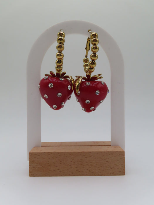 Orecchini fragola pois